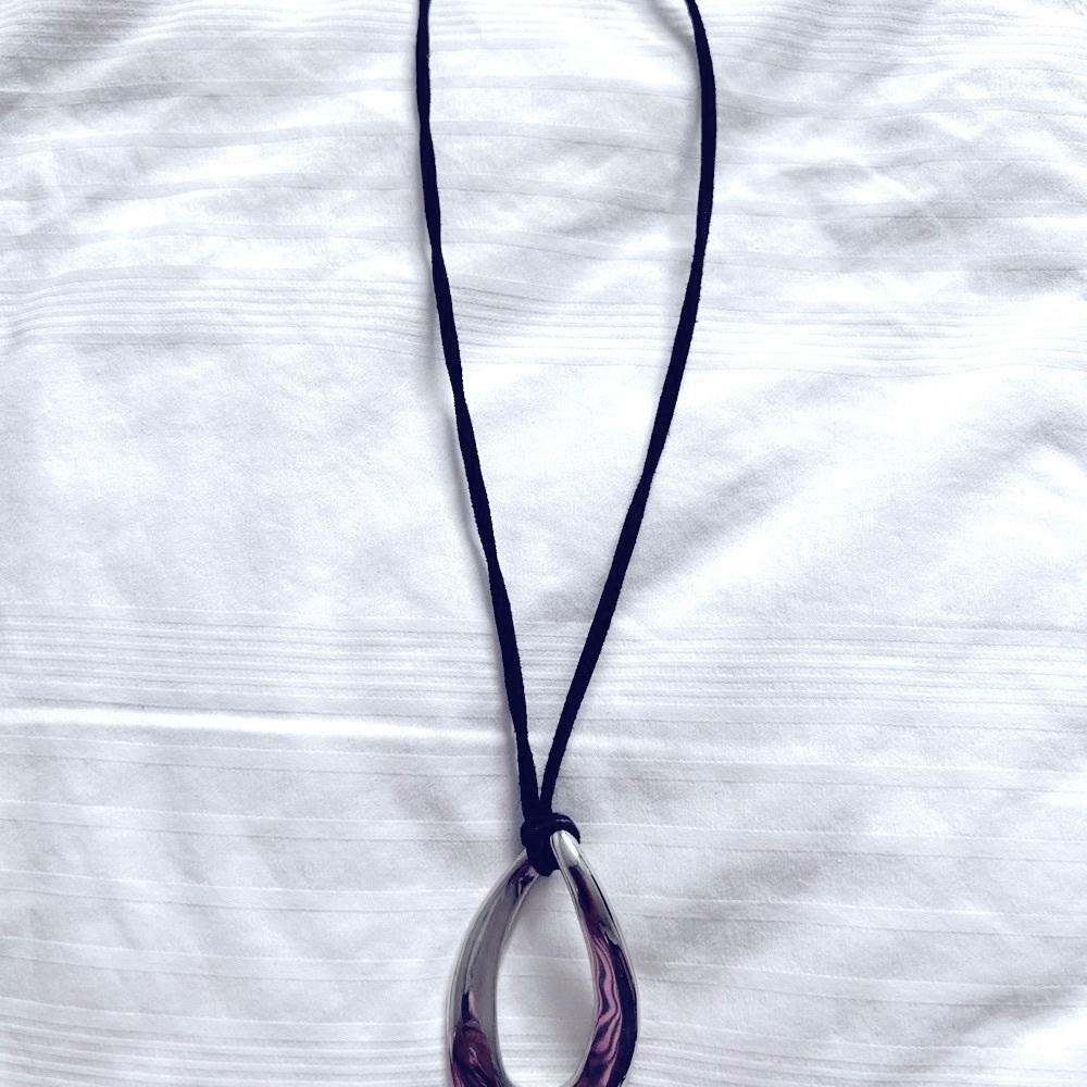 Lia Sophia Silver and Black Geometric Necklace - Picture 1 of 4